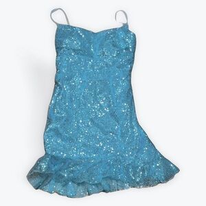 Sparkling Blue Prom Dress